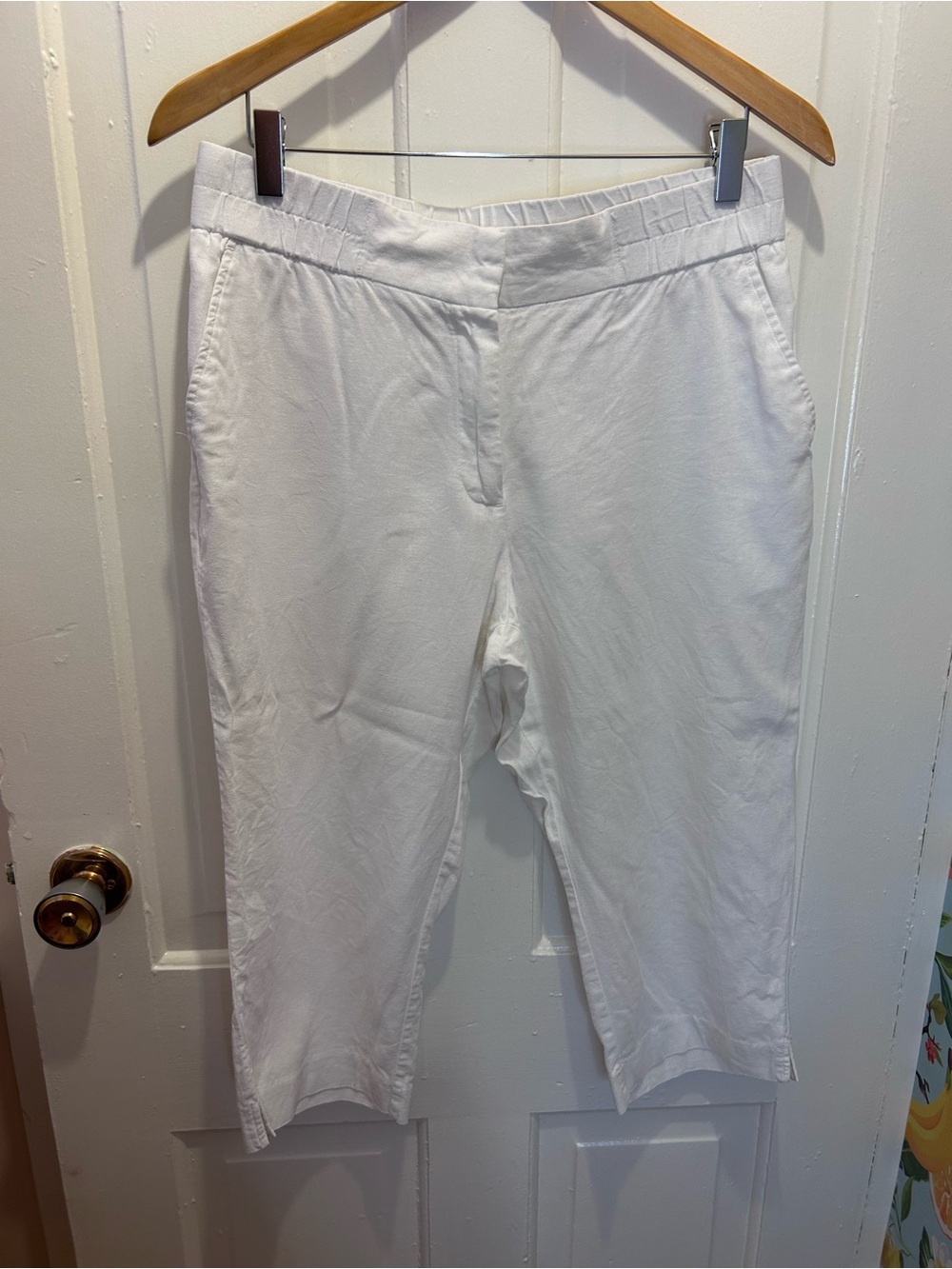Tradition White Linen Blend Pull-On Pants – Petite 12P